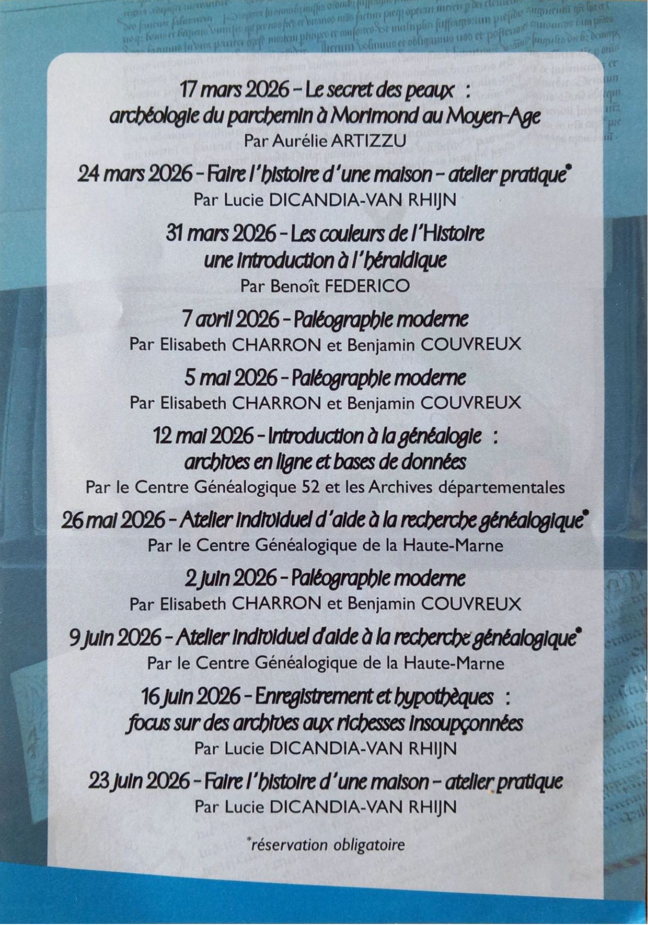 Programme des Mardis aux Archives de la Haute-Marne - Page 2